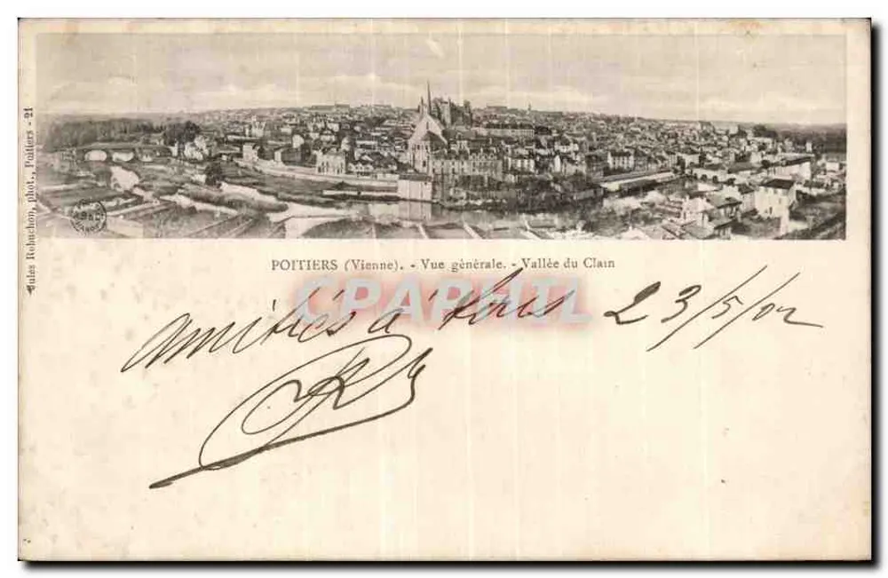 Pottiers (Vienne) — Vista geral — Vale do Clain — editor: Gues Tabousson, n°24 - Frente