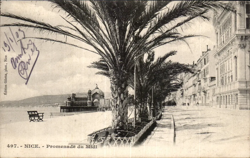 Nice — Promenade du Midi — Wydawnictwo Giletta, fot. Nice, nr 497 - Awers