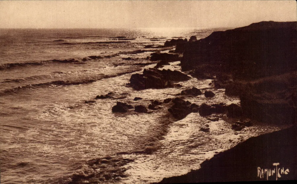 Les Sables-d'Olonne — Sonnenuntergang an den Felsen von Saint-Nicolas — Raymond Bergevin Art Editions - Vorderseite