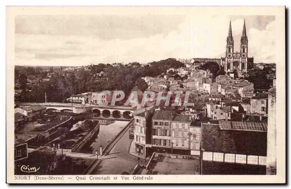 Niort (Deux-Sèvres) — Quai Cronstadt und allgemeine Ansicht — Éditeur Cim - Vorderseite