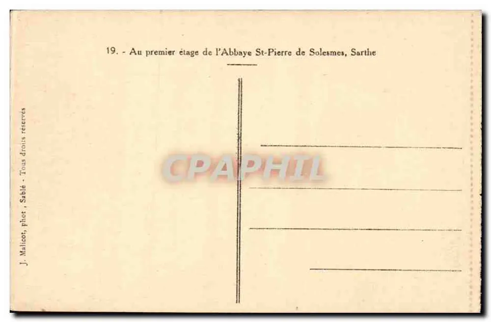 Gang der Abtei St-Pierre de Solesmes — Sarthe — J. Malicot, phot. Sable - Rückseite