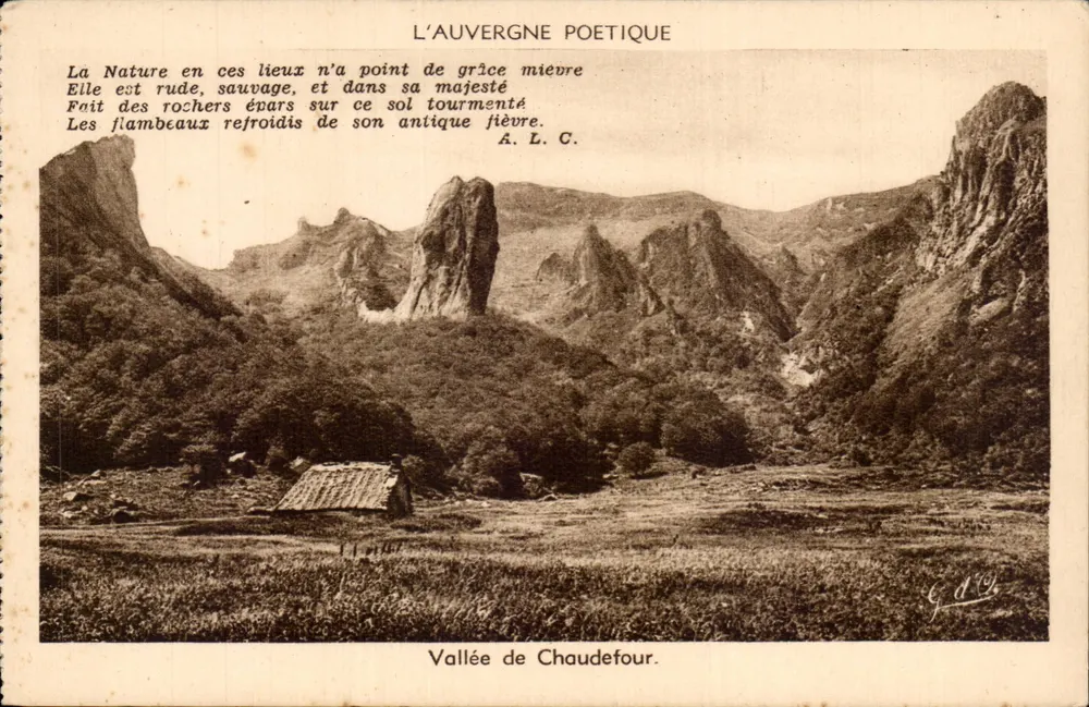 Vale de Chaudefour — A Auvergne Poética — J. Gouttefangeas, editor, n° 1473 - Frente