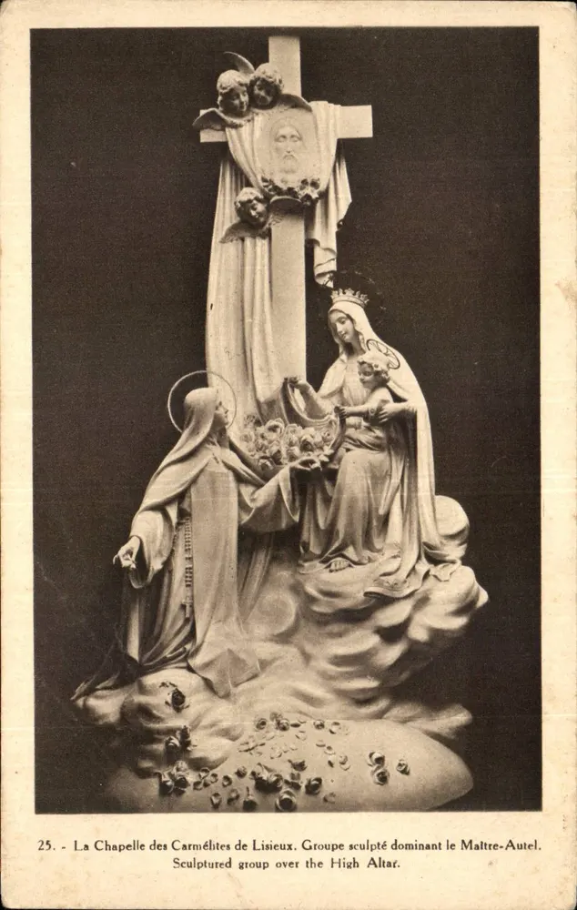 Die Karthäuserkirche von Lisieux — Skulpturgruppe über dem Hochaltar — Verlag: C. P. A. P. H. I. L. - Vorderseite