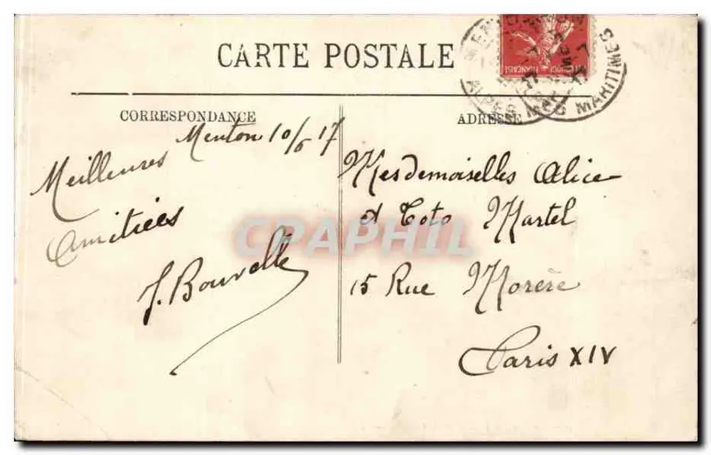 Menton — Der Öffentliche Garten und das Casino — LL. - Rückseite