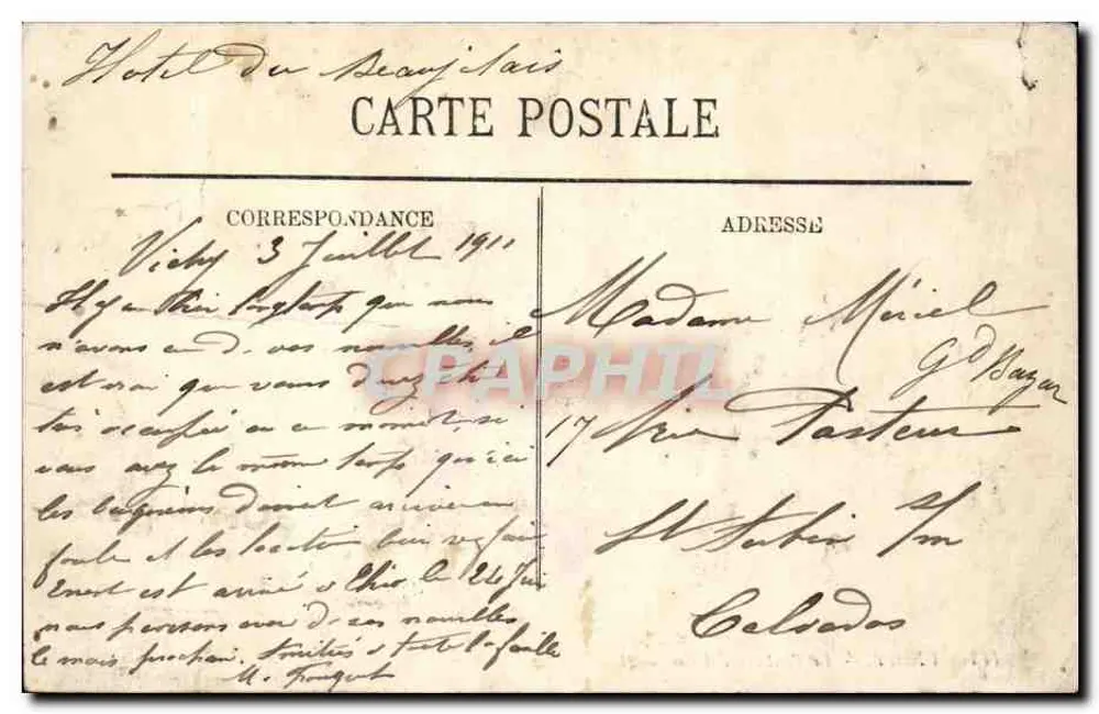 Vichy — De brug over de Allier — LL. — Uitgever LL, n° 114 - Achterkant