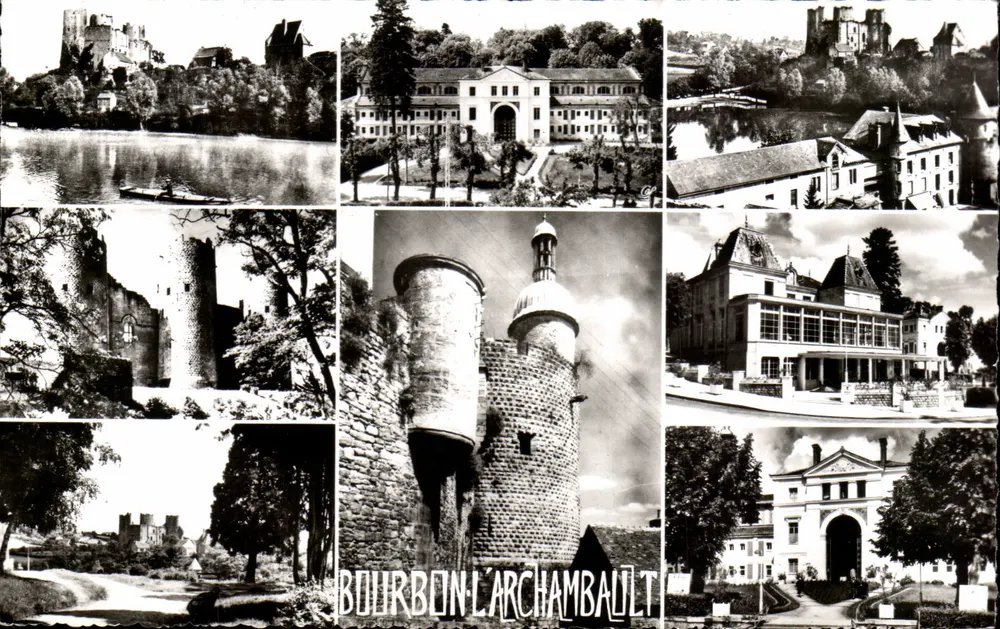 Bourbon-l'Archambault — Colagem de locais turísticos — Réal-Photo - Frente