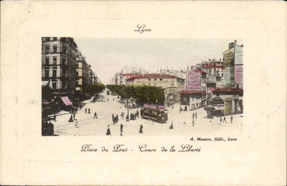 Praça do Font - Avenida da Liberdade — Lyon — A. Mouton, Editora, Lyon - Frente