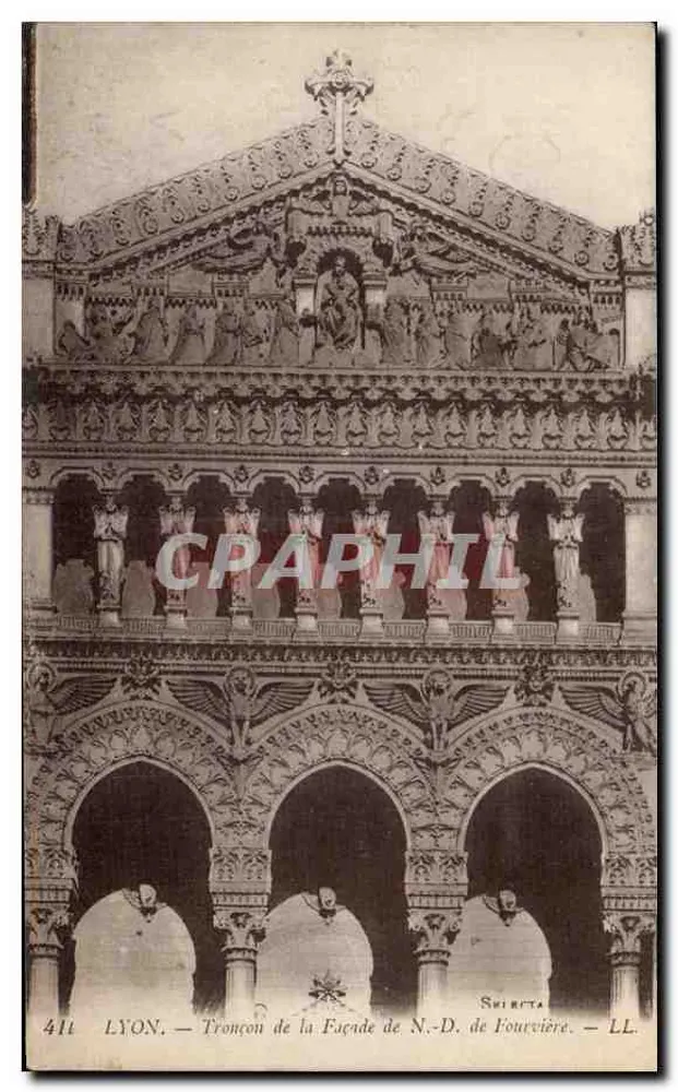 Lyon — Tronçon da fachada de N.-D. de Fourvière — Swirita, n° 411 - Frente