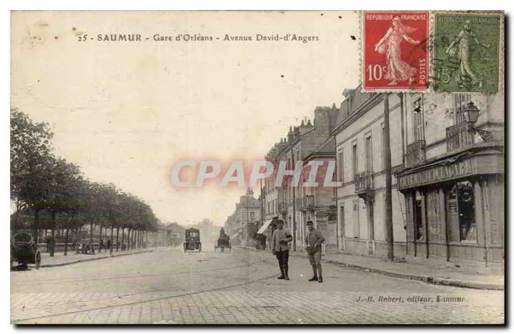 Saumur - Bahnhof Orleans - Avenue David-d'Angers — J.-B. Robert, Verleger, Saumur - Vorderseite