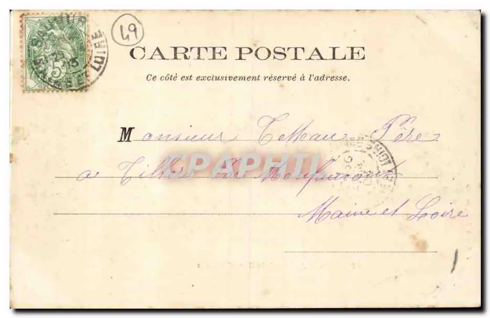 Saumur — Avenue de la Gare d'Orléans — J. B. - S. Milion, lith. 464t. - Rückseite