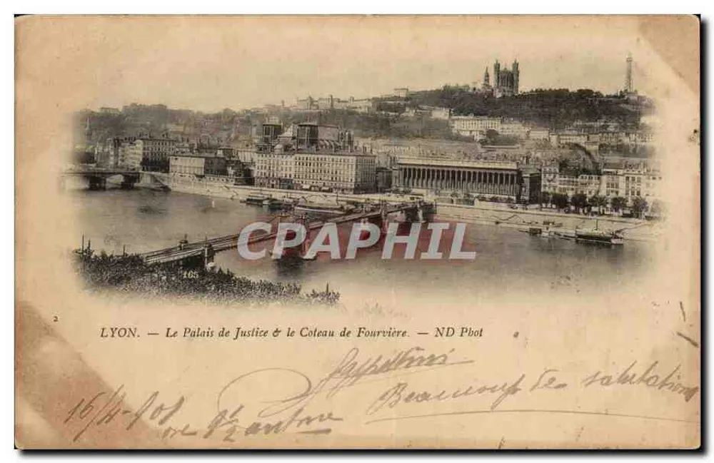 LYON — Das Justizpalast & der Fourvière-Hügel — ND Pbot - Vorderseite
