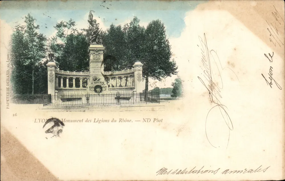 Monumento delle Legioni del Rodano — Lione — Papeterie Durand, Lione, n°26 - Recto