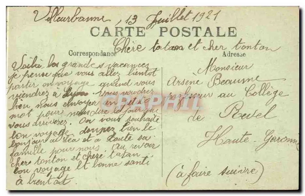 LYON — Vista Geral — Haute-Garonne - Verso