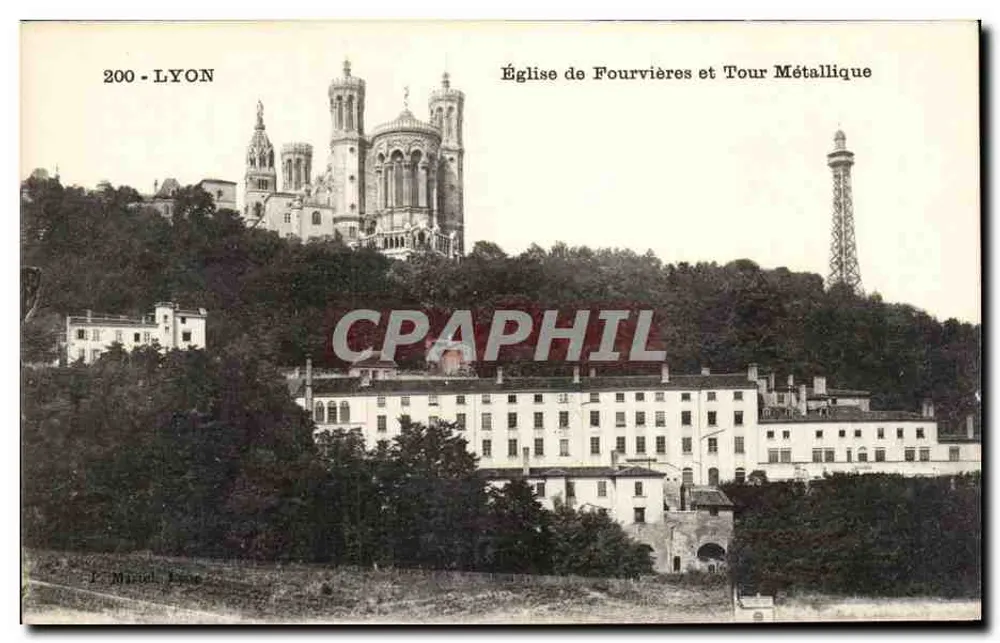 Kirche Fourvières und Metallturm — Lyon — L. Mouch, Lyon - Vorderseite