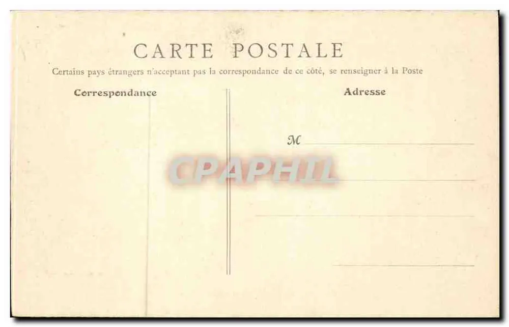 Lyon - O Palácio São Pedro — vista da praça com fonte — B. F., Paris, n° 630 - Verso
