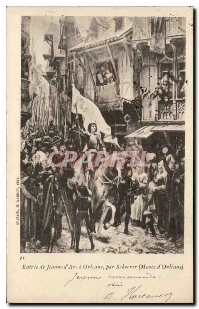 Einlass von Jeanne d'Arc in Orléans — von Scherrer (Musée d'Orléans) — Orléans, M. Mainios, Verleger - Vorderseite