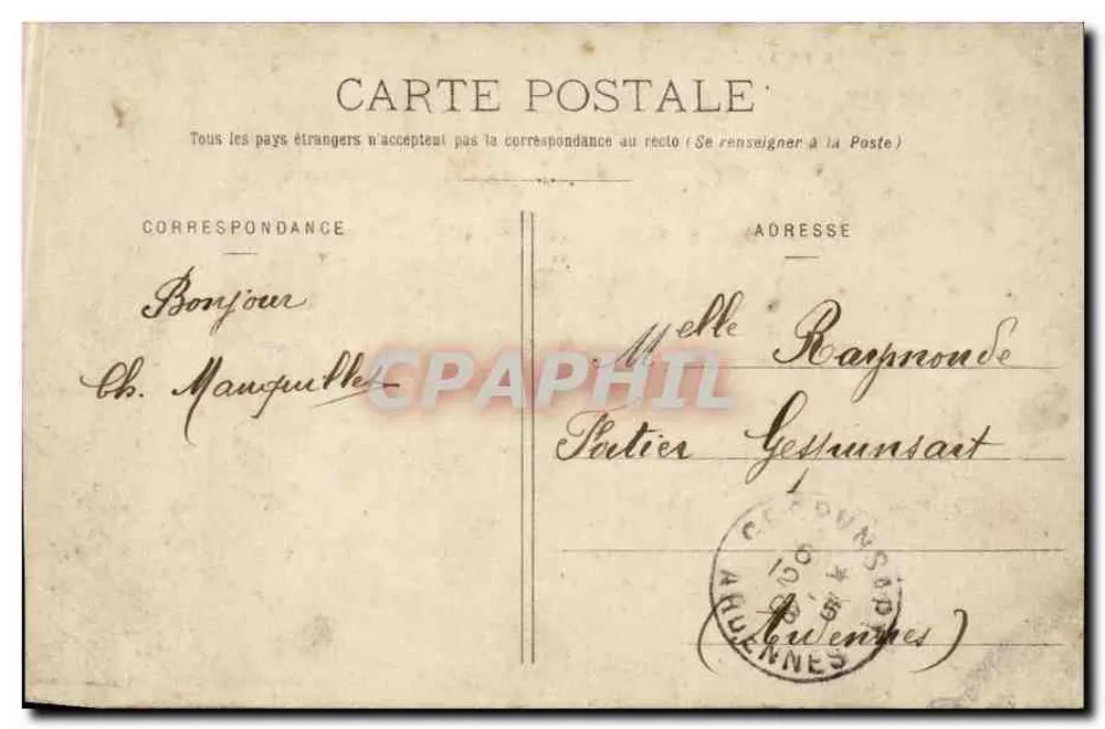 Tal der Semoy — Brücke über die Semoy — Charpentier-Richard, Verlag, Mézières-Charleville - Rückseite