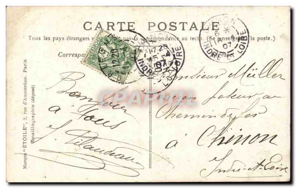 Orléans — Ponte sobre a Loire — Étoile, n°10 - Verso