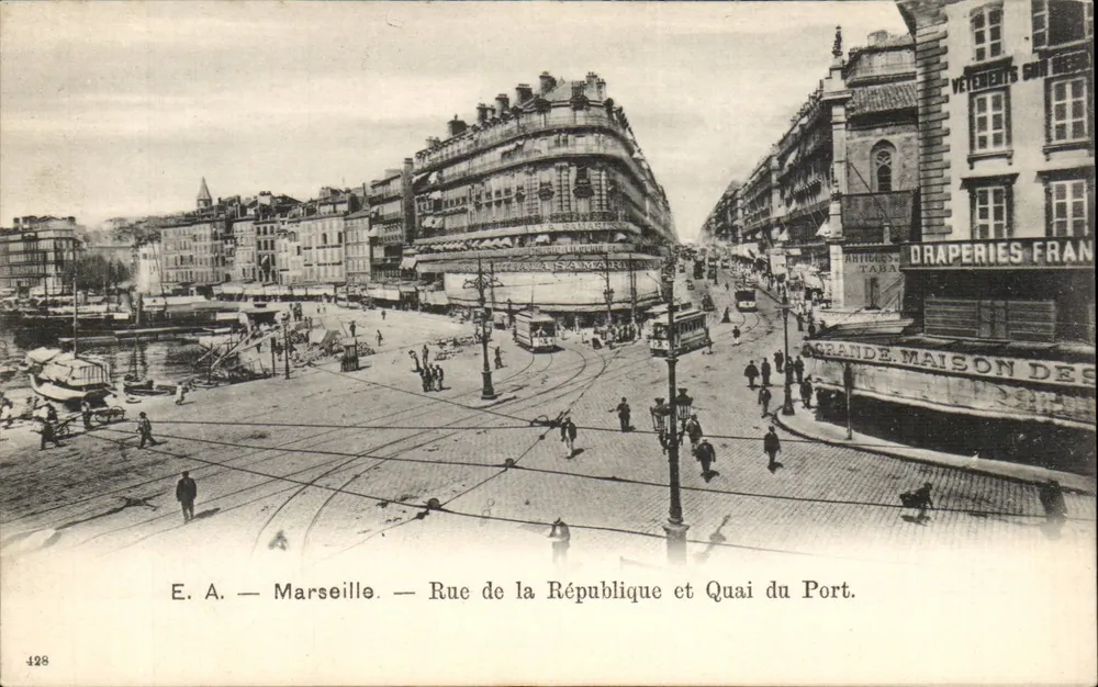 Marseille — Rue de la République und Quai du Port — E.A. Nr. 428 - Vorderseite