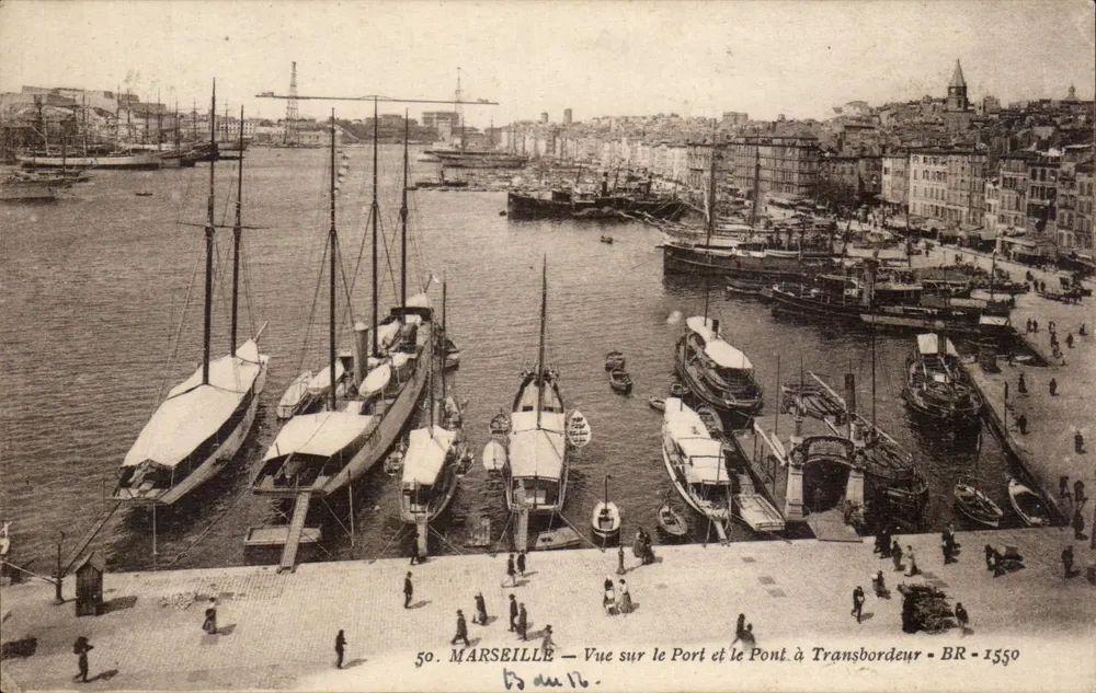 Marseille — Ansicht des Hafens und der Transportsbrücke — BR - 1550 - Vorderseite