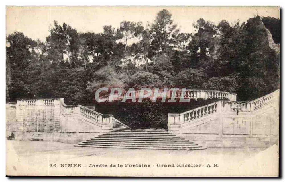 Nîmes — Jardin de la Fontaine — Grand Escalier — A R. - Vorderseite