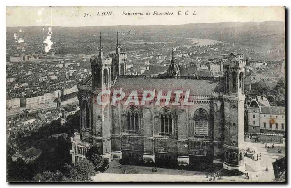 LYON - Panorama de Fourvière. E.C.L. - Frente