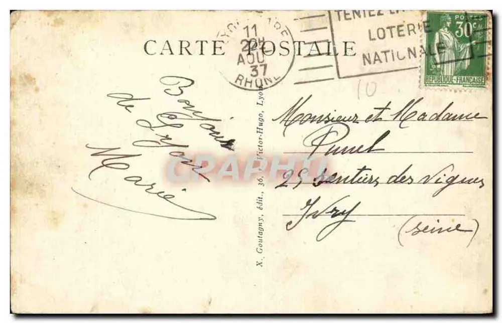 LYON — Plein des Cordeliers — X. Goutagny, uitg. N° 57 - Achterkant