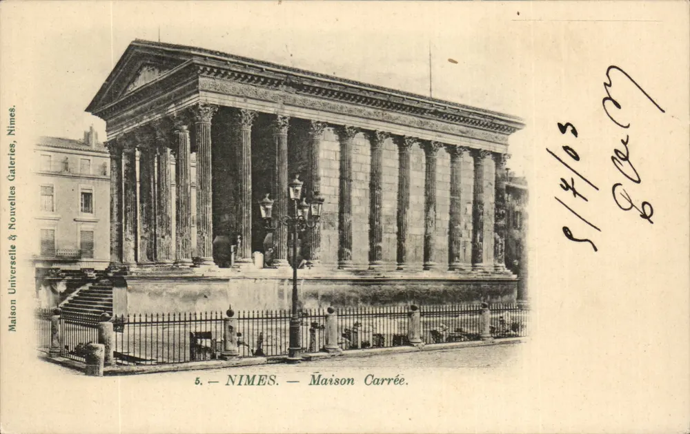 Nîmes — Maison Carrée — editor: Maison Universelle & Nouvelles Galeries, Nîmes, n°5 - Frente