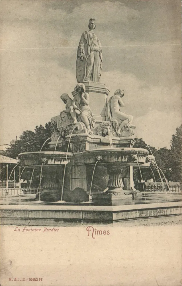Fontaine Pradier — Nîmes — R. & J. D. 10452 H - Awers