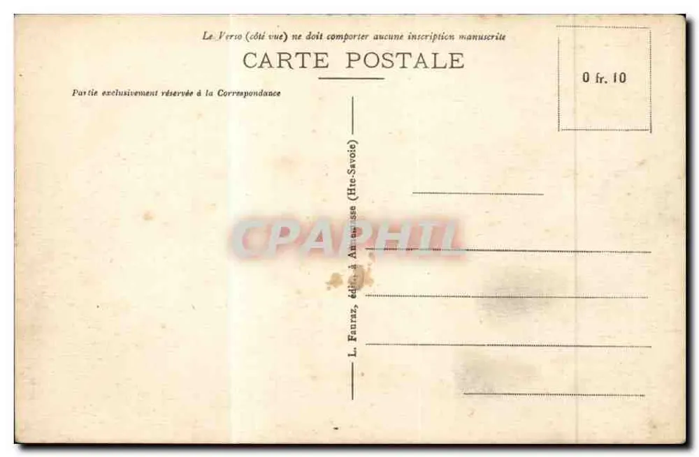 ÉVIAN-les-BAINS (Haute-Savoie) — Chegada do navio — L. Faurraz, editor - Verso