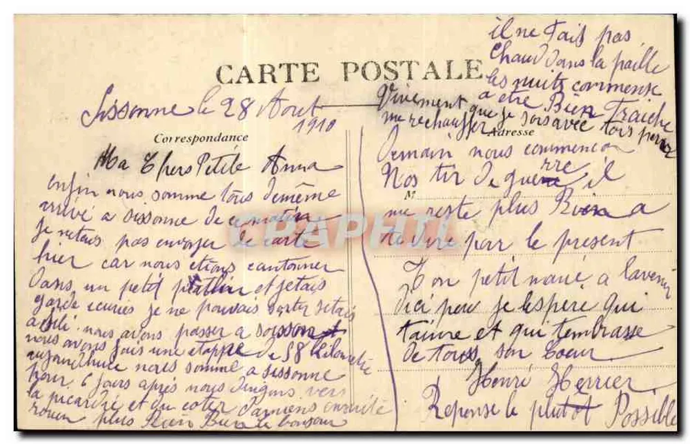 Lager von Sissonne (Aisne) — zur Suppenzeit — Künstleredition L'Laclaire, La Fère - Rückseite