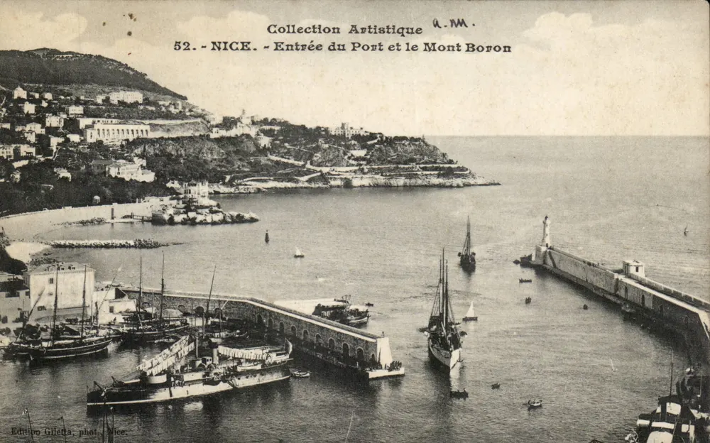 Nice — Eingang zum Hafen und der Mont Boron — Künstlerische Sammlung A.M. Nr. 52 - Vorderseite