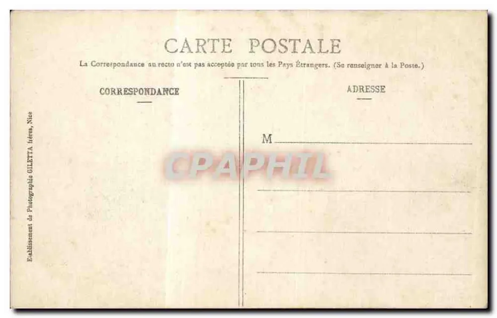 Nice — Eingang zum Hafen und der Mont Boron — Künstlerische Sammlung A.M. Nr. 52 - Rückseite