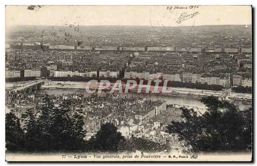 Lyon - Algemene uitzicht, genomen vanaf Fourvière — B. F., Parijs - Voorkant