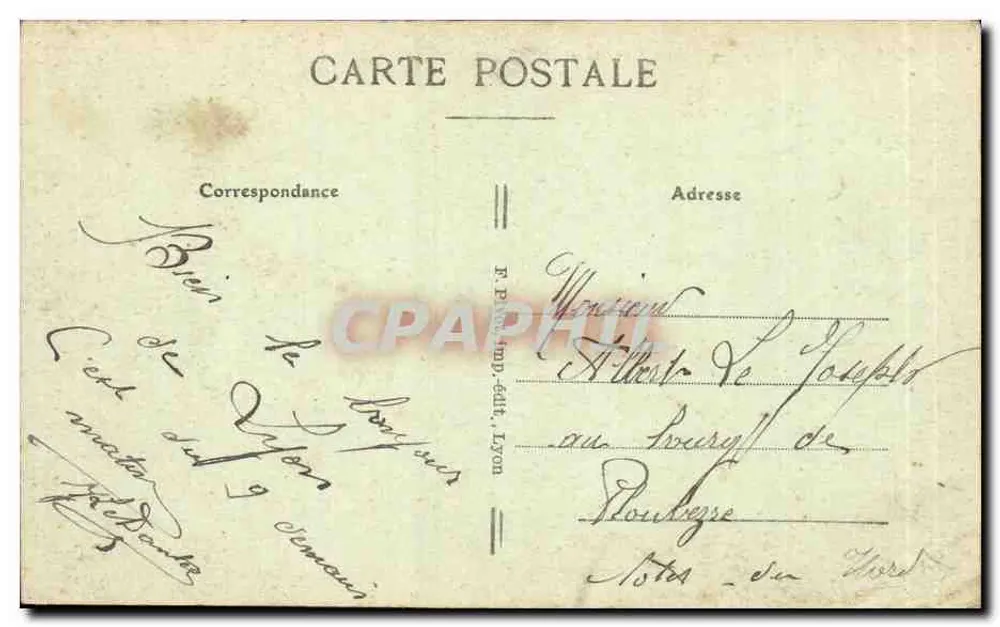 LYON — Perspectiva da Rue de la République — Editor F. Pichon & Cie, n°26 - Verso