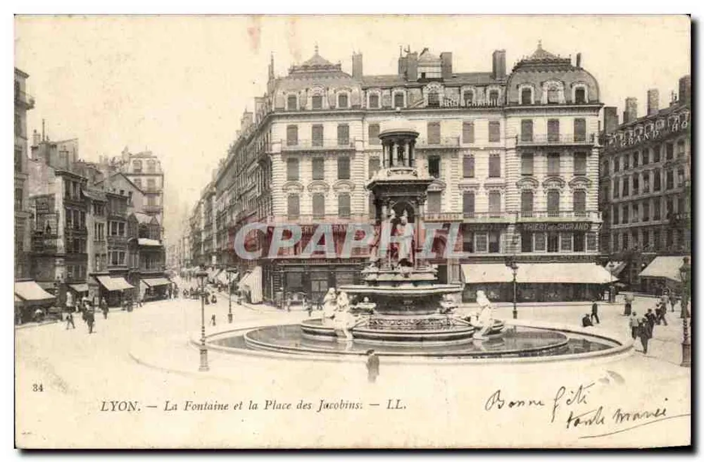 LYON — La Fontaine und Place des Jacobins — LL. - Vorderseite