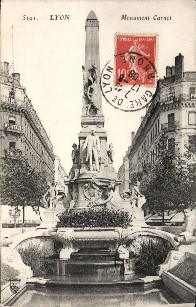 LYON — Monument Carnot — editor desconhecido, n° 5191 - Frente