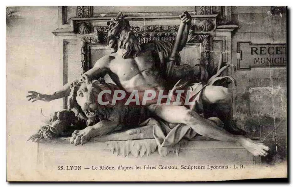 LYON — Der Rhône, nach den Brüdern Coustou, Lyoner Bildhauer - L. B. - Vorderseite