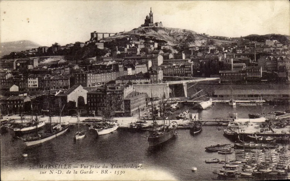 Marseille — Ansicht vom Transbordeur auf Notre-Dame de la Garde — BR - 1530 - Vorderseite