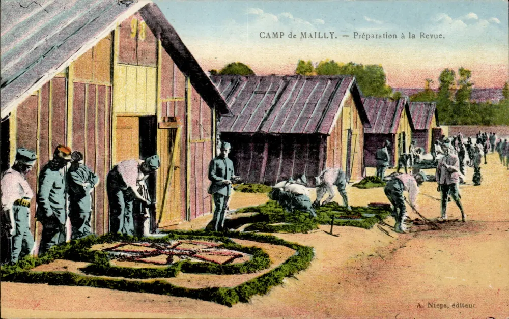Camp de Mailly — Voorbereiding op de Oefening — A. Nieps, uitgever - Voorkant