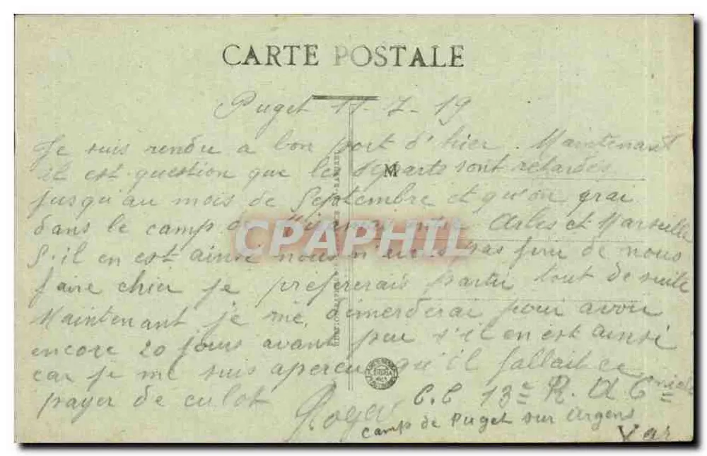 Puget-sur-Argens (Var) — Die Lager — Unbekannter Verleger, Nr. 4 - Rückseite