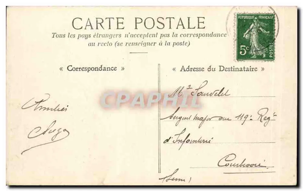 Campo do Ruchard — Escritório de Correios e Telégrafos — Coleção V. F. - Verso