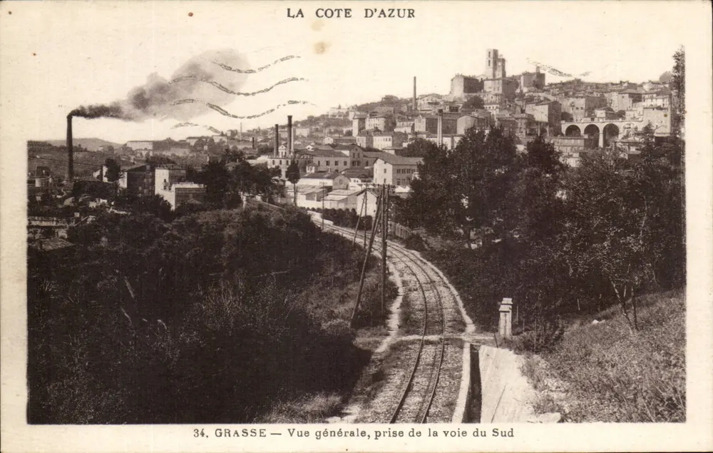 Grasse — Allgemeiner Blick von der Südstraße — Die Côte d'Azur - Vorderseite