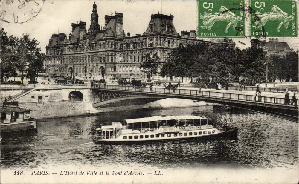 Paris — Das Rathaus und die Pont d'Arcole — LL. n°118 - Vorderseite