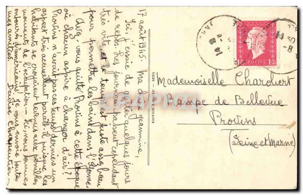 Sens — Casa de J. Cousin — A Escada — Edição 1905, Au - Verso