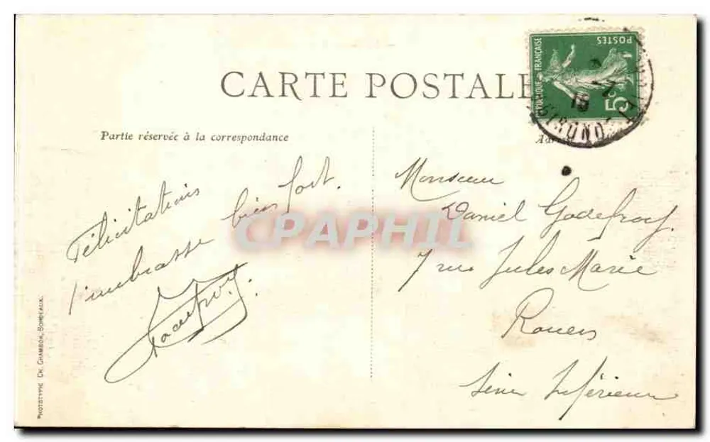 Bordeaux — La Rade, Vue générale — C.B. - Verso