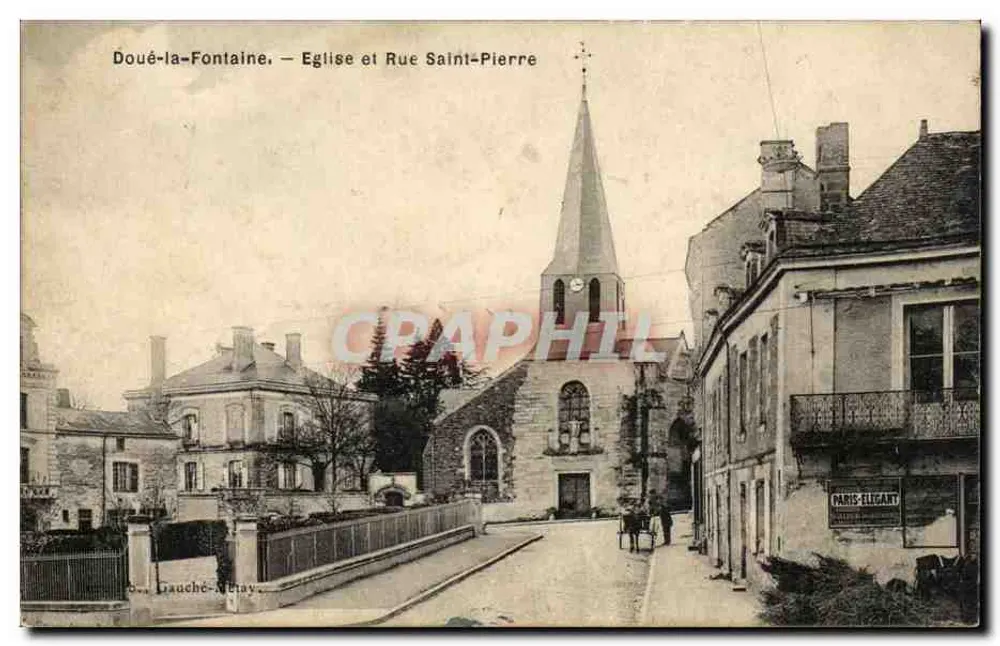 Doué-la-Fontaine — Kirche und Straße Saint-Pierre — Paris-Éligant - Vorderseite