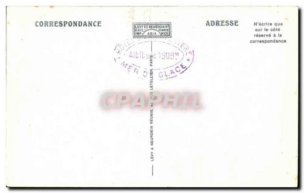 Chamonix — Die Mont-Blanc-Kette von Brévent — LL n°208 — Verlag Lévy & Neurdein - Rückseite