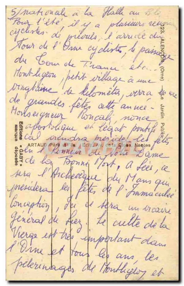 Montbéliard — Jardim Público — Edições Saby - Verso