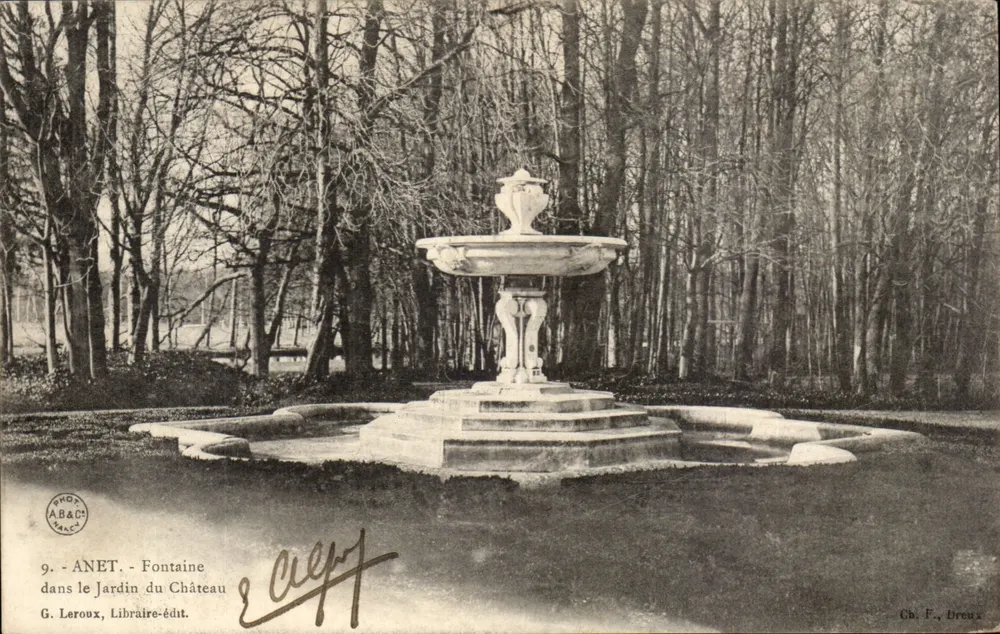 Anet - Fontäne im Garten des Schlosses — G. Leroux, Verleger n°9 - Vorderseite